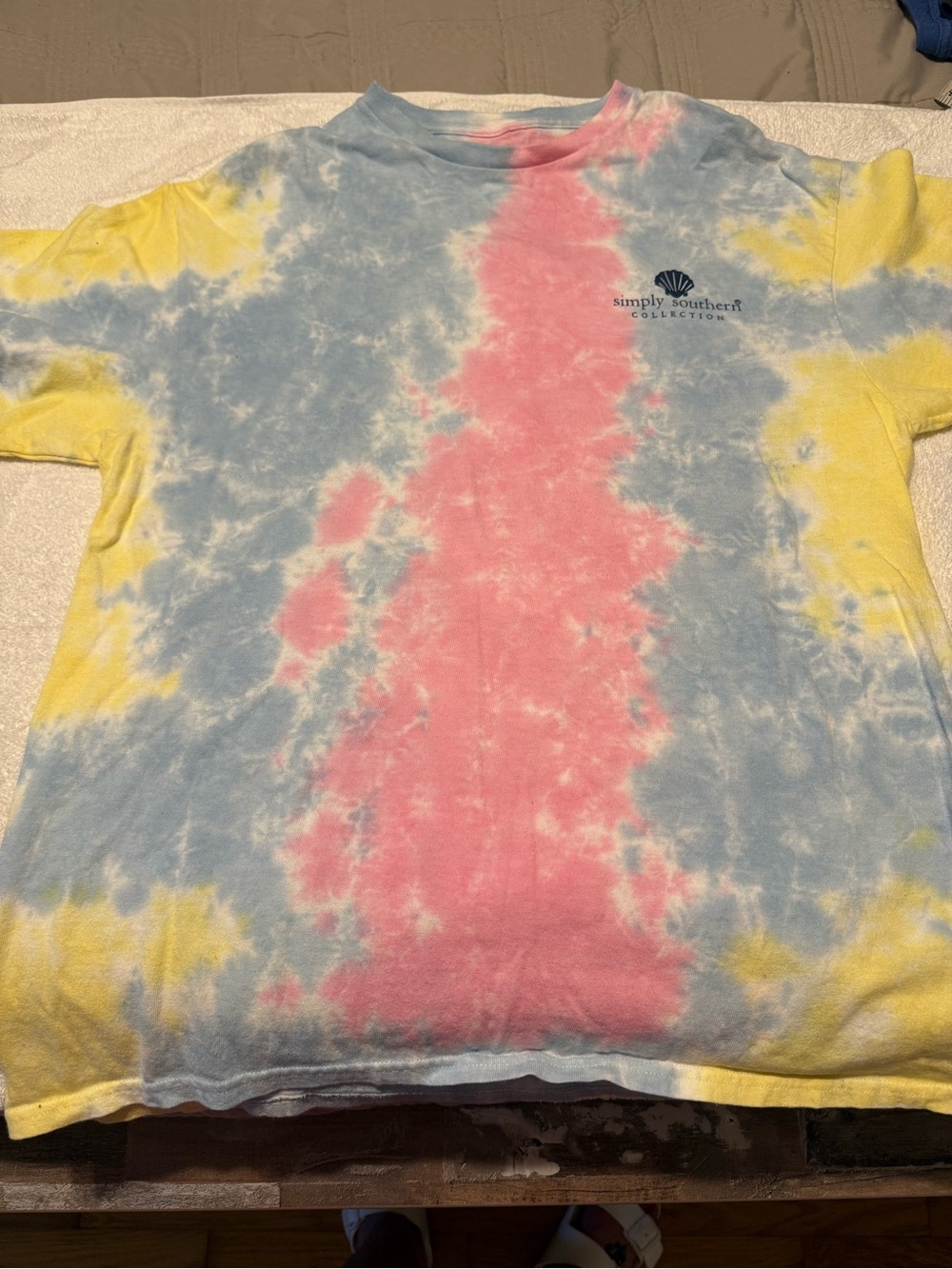 Simply Southern Tie-Dye 'Just Keep Swimming' Turtle Tee - Blue/Pink/Yellow - Picture 4 of 4